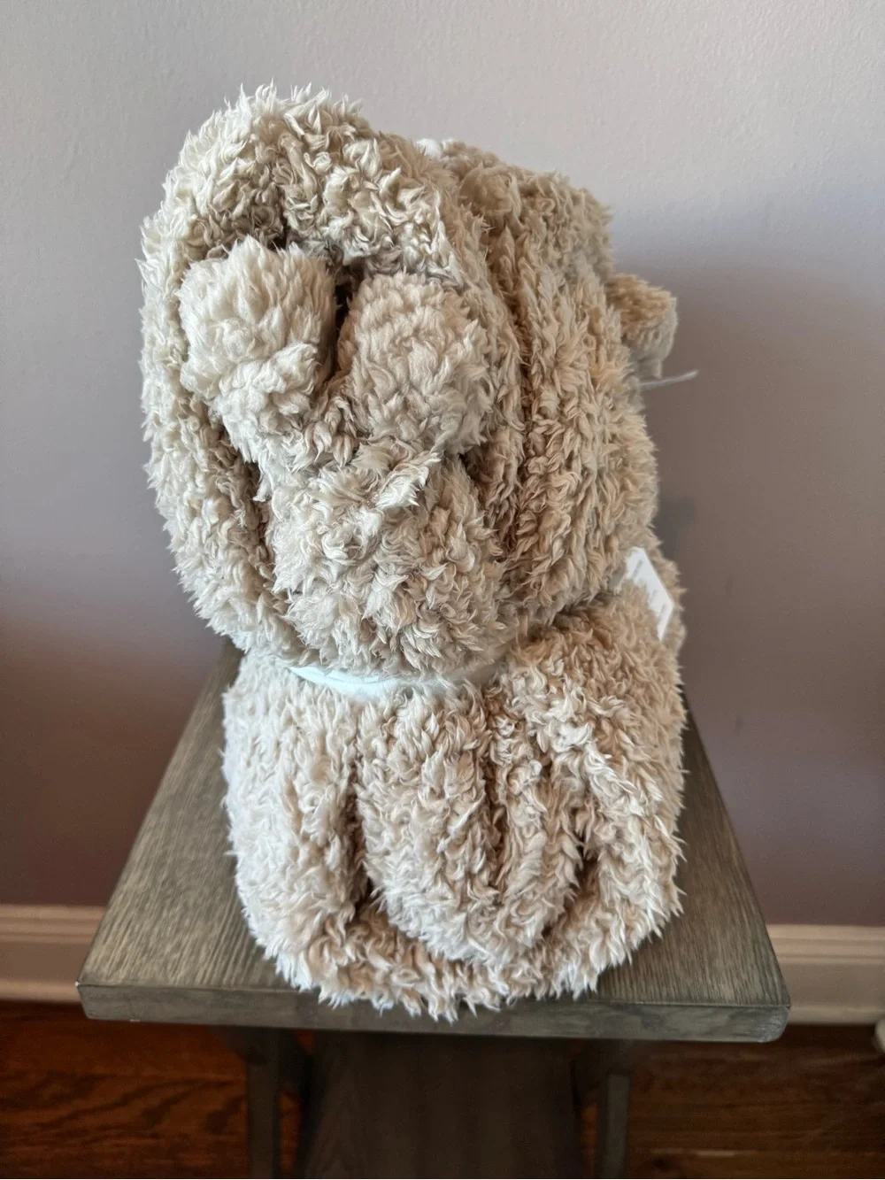 Pottery Barn NWT Cozy Pom Pom Sherpa Throw Blanket 50” x 60” in Natural